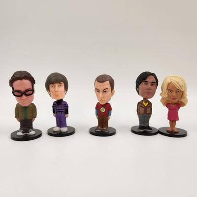 BIG BANG THEORY 2012 5 CHARACTER BOBBLE HEAD SET