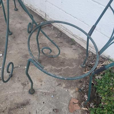 CUTE METAL & GLASS BISTRO SET