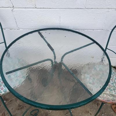 CUTE METAL & GLASS BISTRO SET