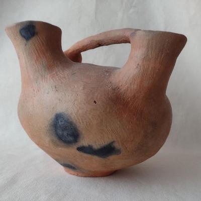 South American Hand-Crafted Clay Pottery Water Vessel