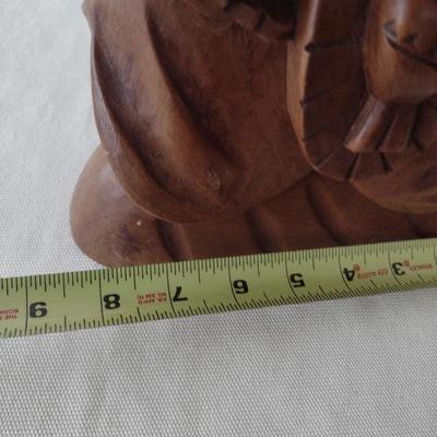 Solid Wood Carved Spiritual Icon Statuette