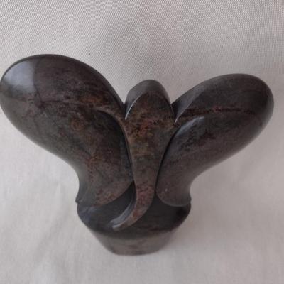 Hand Carved Elephant Stone Key Statuette Signed by Artist