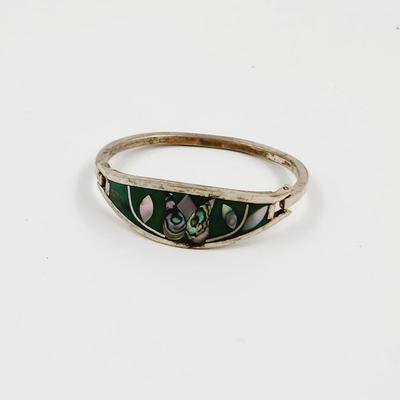 ABALONE NICKEL SILVER CLIP BRACELET