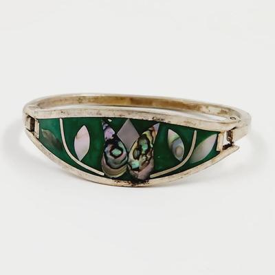 ABALONE NICKEL SILVER CLIP BRACELET