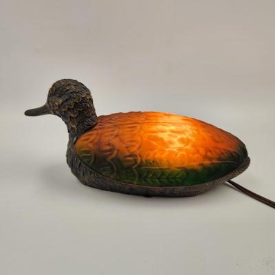 STAINED GLASS STYLE DUCK TABLE LAMP