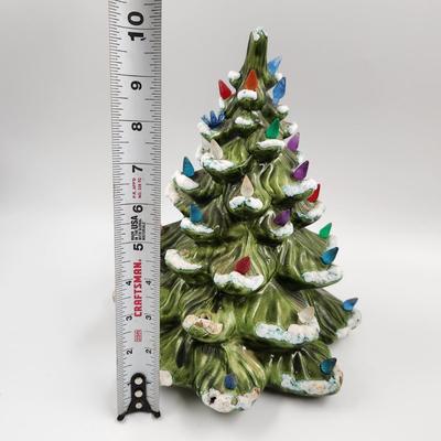 VINTAGE FROSTED CERAMIC CHRISTMAS TREE SIGNED