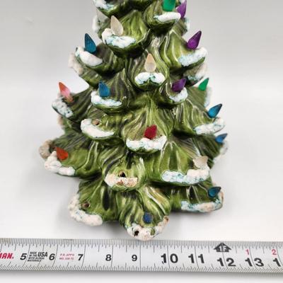 VINTAGE FROSTED CERAMIC CHRISTMAS TREE SIGNED