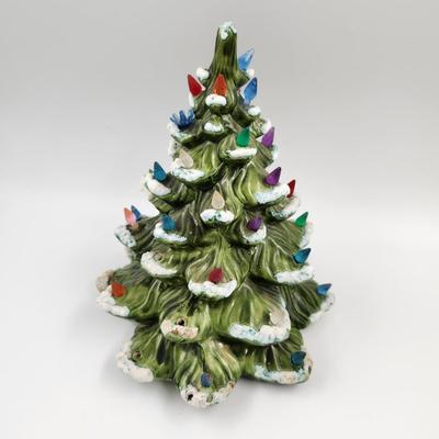 VINTAGE FROSTED CERAMIC CHRISTMAS TREE SIGNED