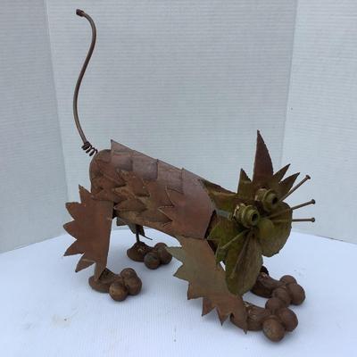 1058 Vintage Cat Scrap Metal Sculpture
