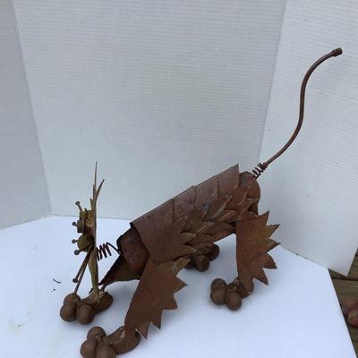 1058 Vintage Cat Scrap Metal Sculpture