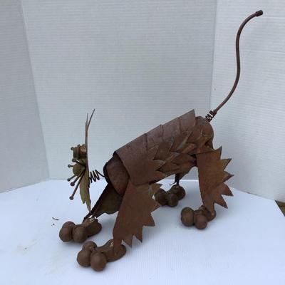 1058 Vintage Cat Scrap Metal Sculpture
