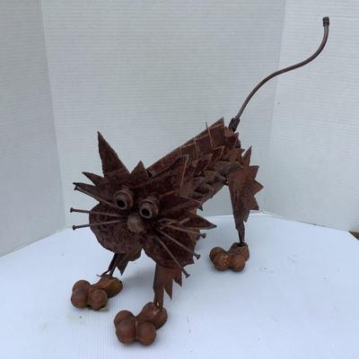1059 Vintage Cat Metal Sculpture
