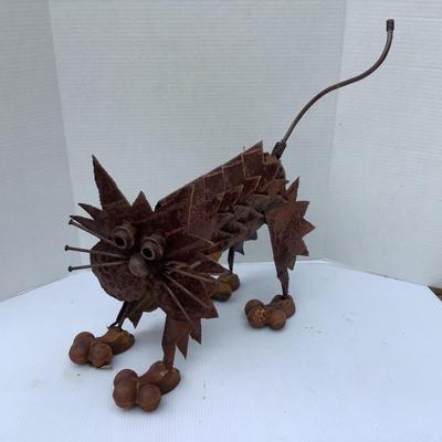 1059 Vintage Cat Metal Sculpture