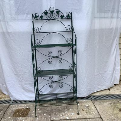 1060 Green Metal Collapsable Garden Shelving