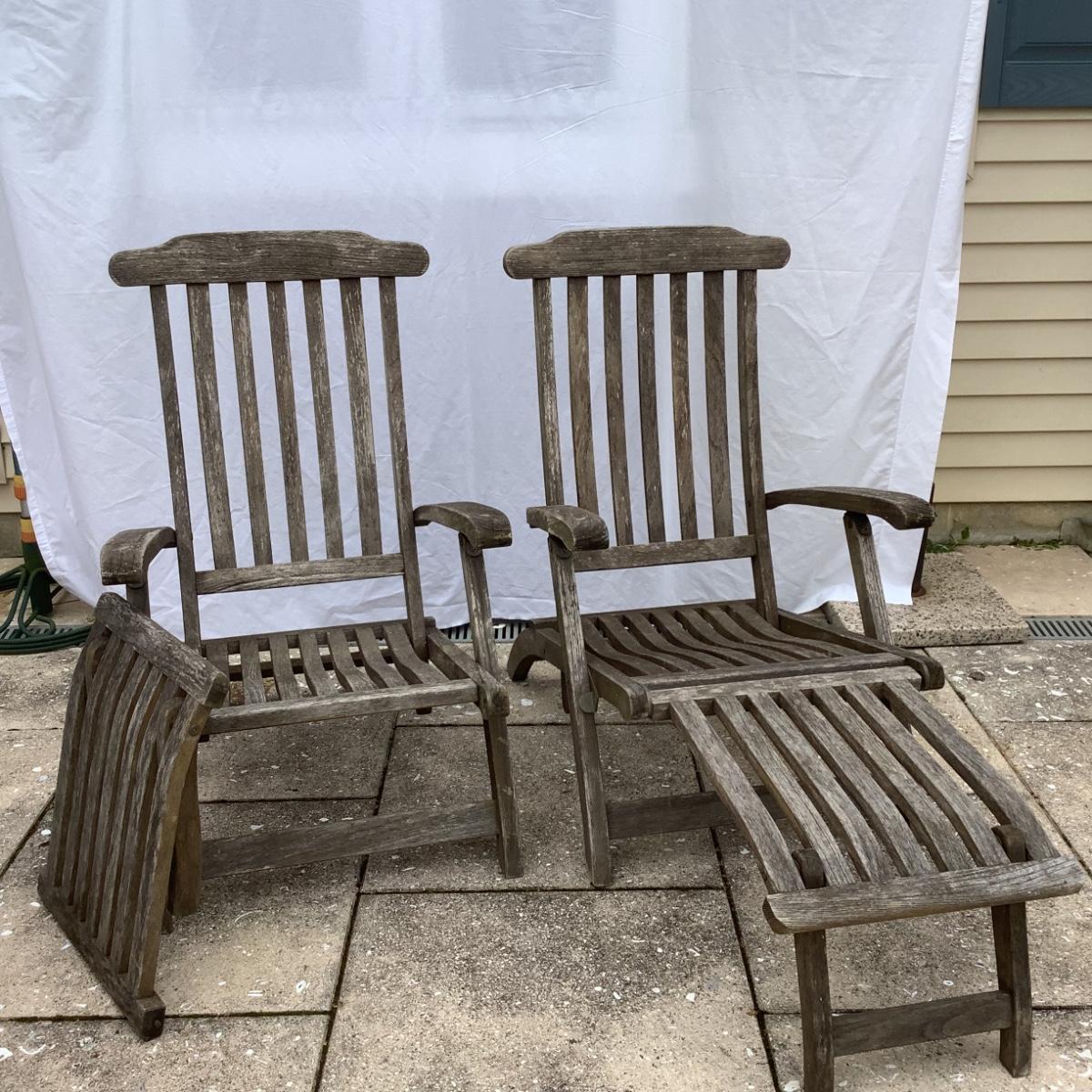 Smith and hawken teak lounge chairs hot sale