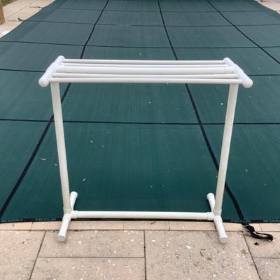 1065 Outdora White PVC Freestanding Pool Towel Drying Rack