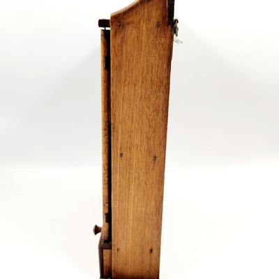 VINTAGE WOODEN SEASONING CABINET W/ GLASS SEASONING BOTTLES