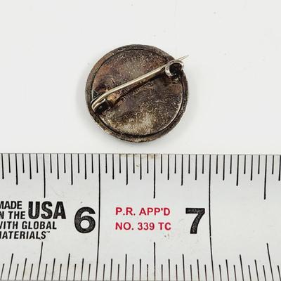 VINTAGE TLM STERLING BUTTERFLY WING BEACH SCENE PIN