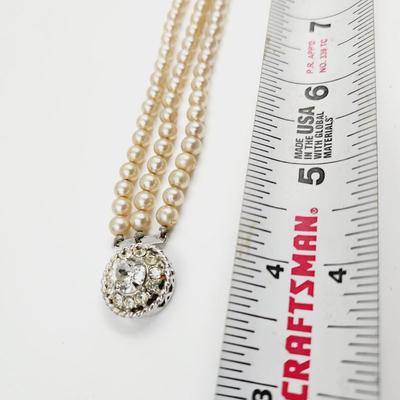 VINTAGE STYLE FAUX PEARL RHINESTONE CLASP BRACELET