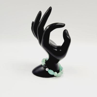 FUN STRETCHY GREEN & BLACK DESIGNER BRACELET