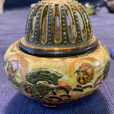 Antique Japanese Satsuma Incense Burner