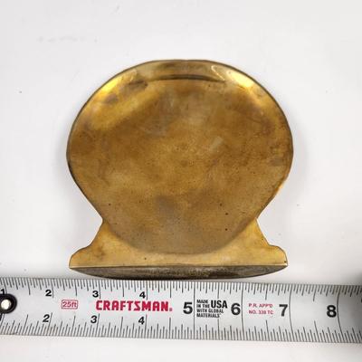 SEA SHELL BRASS BOOK END