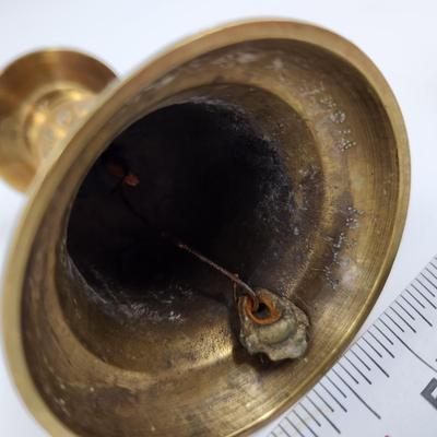 VINTAGE ETCHED BRASS CANDLE BELL