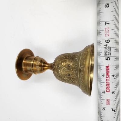 VINTAGE ETCHED BRASS CANDLE BELL