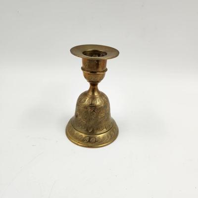 VINTAGE ETCHED BRASS CANDLE BELL