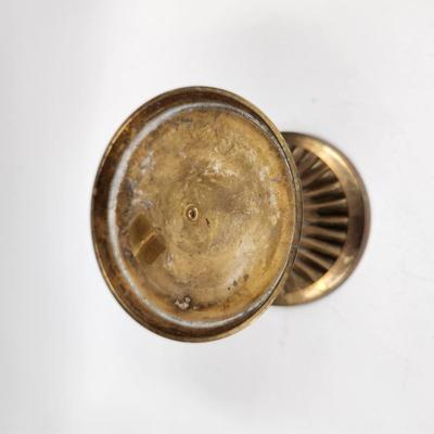 FANTASTIC BRASS RIBBED CANDLE STICKS