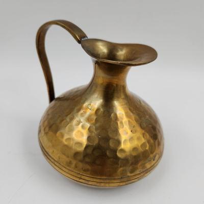 BEAUTIFUL HAMMERED SOLID BRASS PITCHER