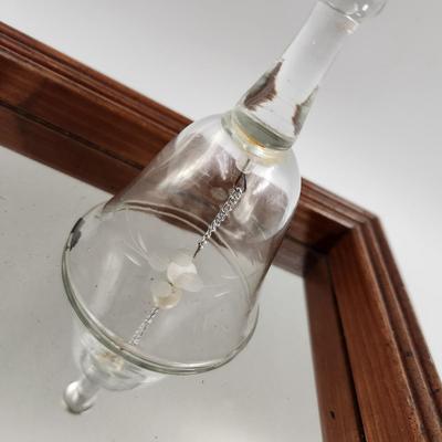 VINTAGE ETCHED GLASS ELEGANT BELL