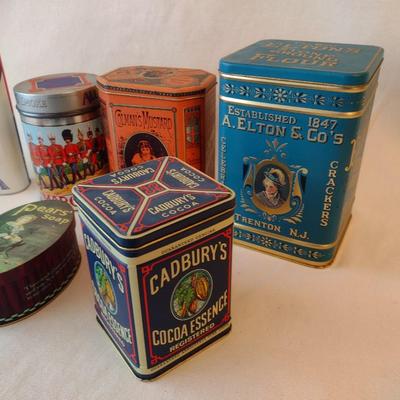 Collection of Advertising Tin Storage Containers