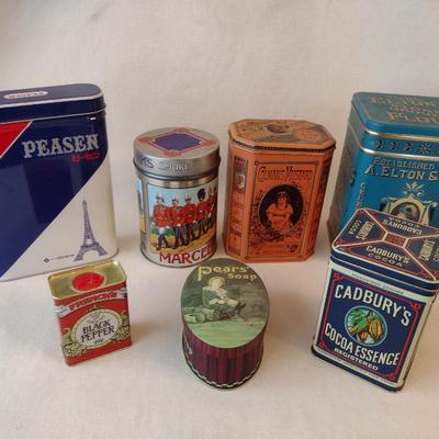 Collection of Advertising Tin Storage Containers