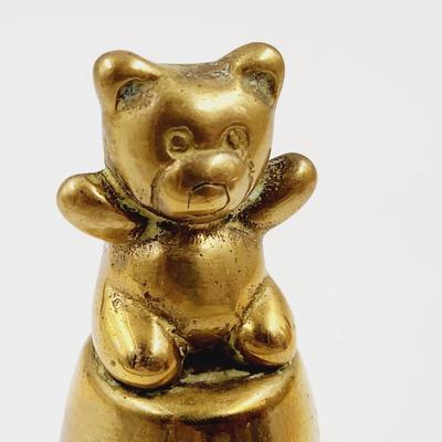 CUTE BRASS TEDDY BEAR BELL
