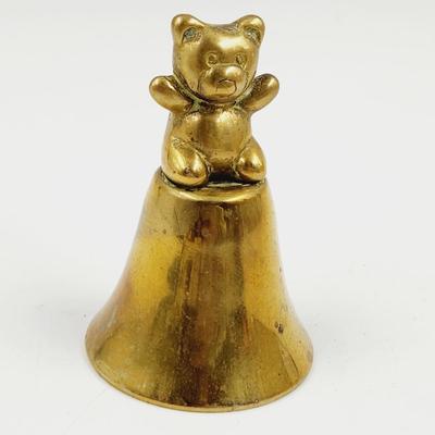 CUTE BRASS TEDDY BEAR BELL