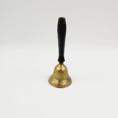 WOODEN HANDLED ETCHED BRASS BELL