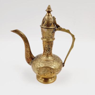 ETCHED BRASS AFTABA EWER