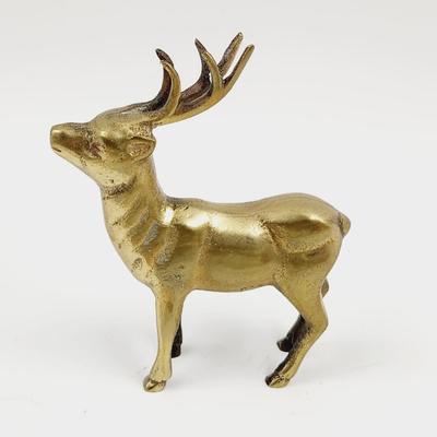 DETAILED REINDEER BRASS DECOR STATUE