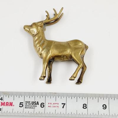 DETAILED REINDEER BRASS DECOR STATUE