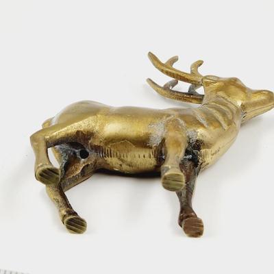 DETAILED REINDEER BRASS DECOR STATUE
