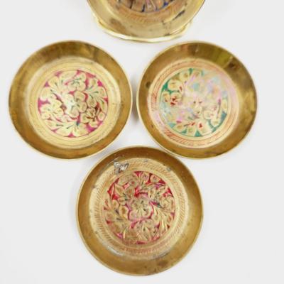 VINTAGE COLORED ETCHED DRINK COASTERS