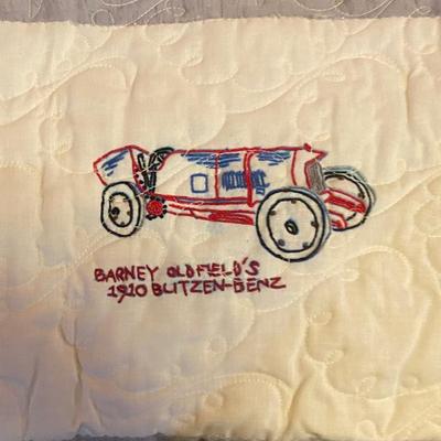 Amazing Embroidery Antique Car Quilt