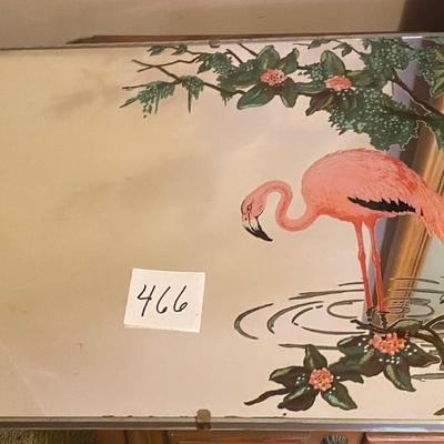 Vintage Hand Painted Flamingo Mirror