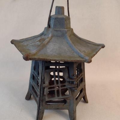 Vintage Cast Iron Pagoda Tealight Lantern