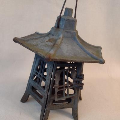 Vintage Cast Iron Pagoda Tealight Lantern