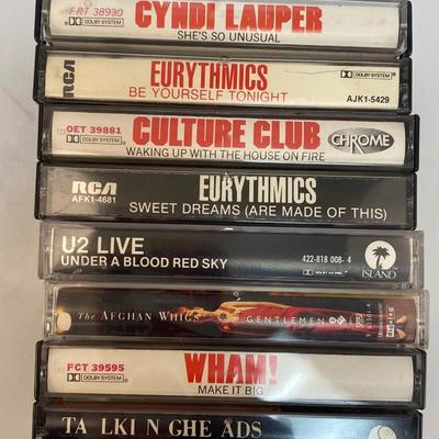 1980s Early 1990s Pop Rock Post Punk Music Cassette Tapes WHAM Talking Heads Eurythmics