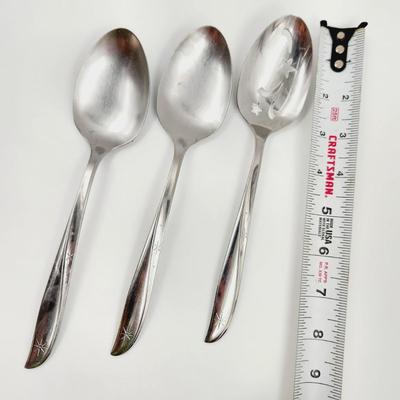 MCM STARBURST ONEIDA STAINLESS STEEL SERVING SPOONS
