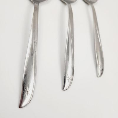 MCM STARBURST ONEIDA STAINLESS STEEL SERVING SPOONS