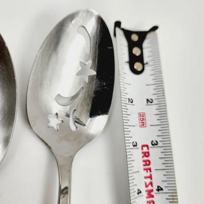 MCM STARBURST ONEIDA STAINLESS STEEL SERVING SPOONS